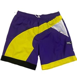 Puma Rs-b Men's Basketball Woven Shorts In Prism Violet/blazing Yellow Size XXL